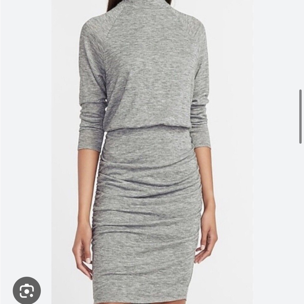 Express Mock Turtleneck gray dress lightweight